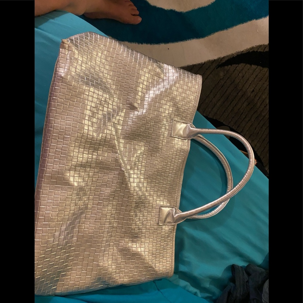 Silver bag use for purse of cosmetic bag